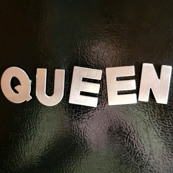 QUEEN Brushed Stainless Steel Letters Magnetic Letters 1.5 by 1.25 inches - Picture 7 of 7